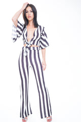Wide Stripe Crop Top & Trouser Co-ord