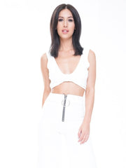 Lace Up Fasten Bow Front Crop Top