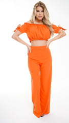 Ruched Bardot Crop Top