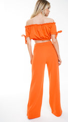 Ruched Bardot Crop Top