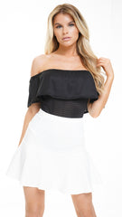 Frill Hem Flare Skirt