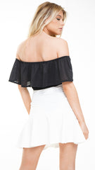 Frill Hem Flare Skirt