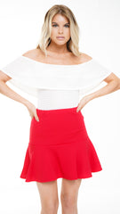 Frill Hem Flare Skirt