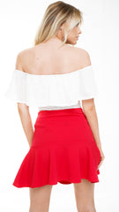 Frill Hem Flare Skirt