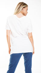 Longline Girl Power Graphic T-Shirt