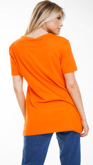 Camiseta Longline Applique Girl Face con boras