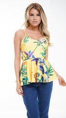 Floral Print Cami Peplum Top