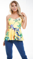 Floral Print Cami Peplum Top