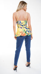 Floral Print Cami Peplum Top