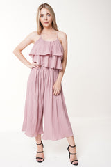 Falten-Frill Cami Top & Hosen-Co-ordte