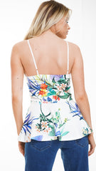 Floral Print Cami Peplum Top