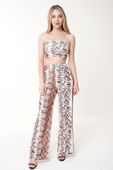 Snake Print Crop Top & Trouser coöperatie