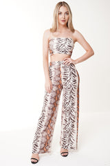 Snake Print Crop Top & Trouser coöperatie