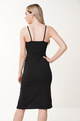 Wrap Front Mock Button Cami Dress