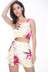 Botanic Print Crop Top & Shorts Co-ord