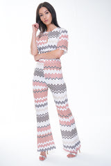 Chevron Print Crop Top & Trouser Co-ord