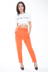 Trousers With Adjustable Buckle Belt