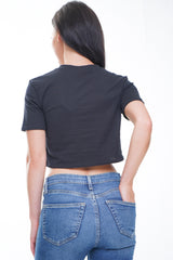 Rainbow Foil VOGUE Print Crop Top