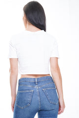 Rainbow Foil VOGUE Print Crop Top