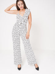 Dalmatian Print Ruffle Frill Jumpsuit