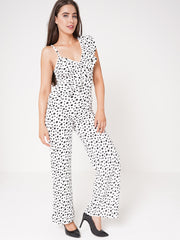Dalmatian Print Ruffle Frill Jumpsuit