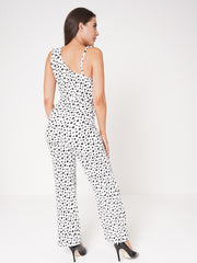 Dalmatian Print Ruffle Frill Jumpsuit