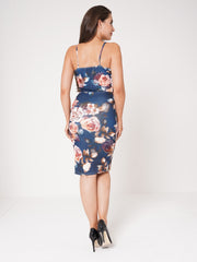Floral Print Split Side Midi Dress