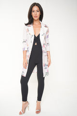 Estampado floral línga lineal blazer