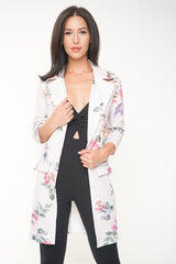 Estampado floral línga lineal blazer