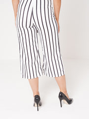 Papiertüte Krawatte Taille gestreiftes Culotte -Hosen