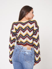 Multi Coloured Cropped Knitted Jumper