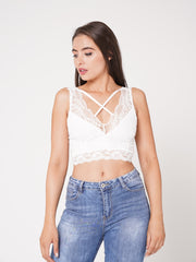 Scallop Lace Crop Top