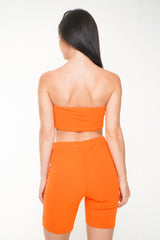 Bandeau Crop Top & Cycling Shorts Co-ord