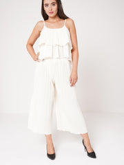 Falten-Frill Cami Top & Hosen-Co-ordte