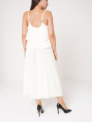 Falten-Frill Cami Top & Hosen-Co-ordte