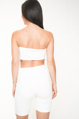 Bandeau Crop Top & Cycling Shorts Co-ord