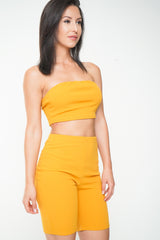 Bandeau Crop Top & Cycling Shorts Co-ord