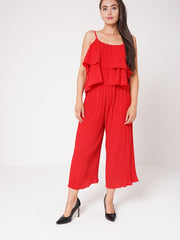 Falten-Frill Cami Top & Hosen-Co-ordte