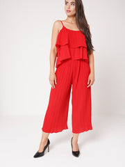 Falten-Frill Cami Top & Hosen-Co-ordte