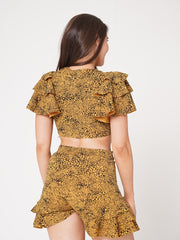 Dalmatian Print Frill Detail Co-ord