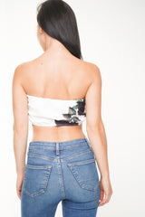 Bloemenprint bandeau crop top