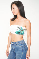 Bloemenprint bandeau crop top