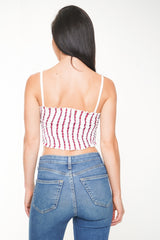 Striped Smocked Crop Top