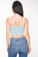 Striped Smocked Crop Top