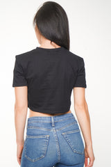 Diamante Eyelash Applique Crop Top