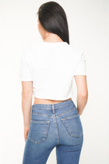 Diamante Eyelash Applique Crop Top