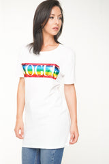 Camiseta de estampado de vogue de lámina de arcoirbow