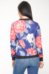 Floral Print Bomber Jacket