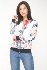 Floral Print Bomber Jacket