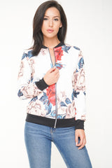 Floral Print Bomber Jacket